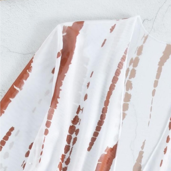 SHEIN Size L 3 piece Brown Tie Dye Crisscross Tie Back Push Up Bikini Swimsuit - Picture 2 of 13